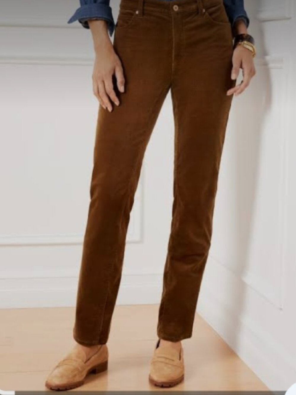 NWOT TALBOTS Stretch Corduroy Relaxed Straight Leg Pants - Solids 6
